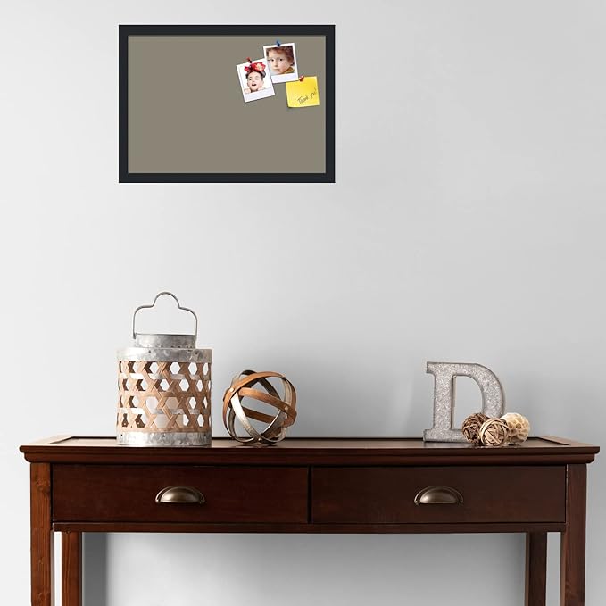 PinPix 20x14 Inch Cork Bulletin Board. This Decorative Framed Pin Board Comes with Pewter Design and a Satin Black Frame. Ideal for Home Office Decor or Message Board (PinPix-1812)-DeskLoop Office