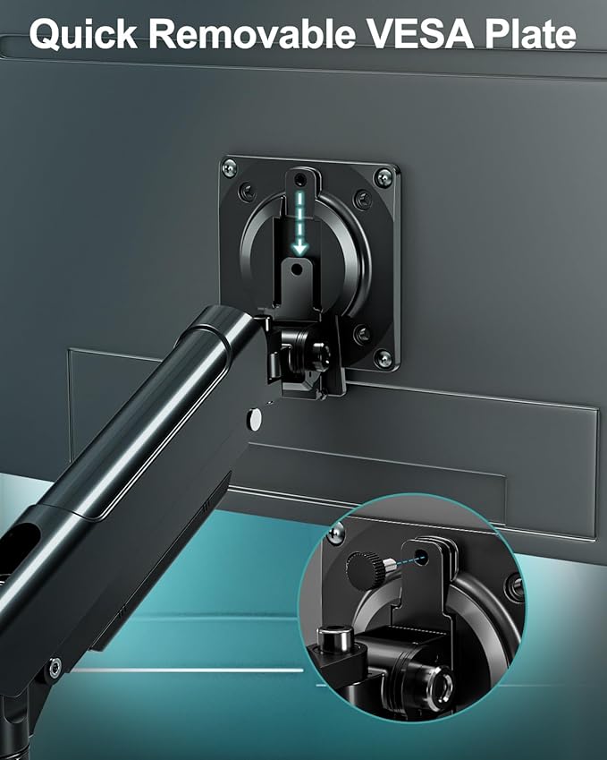 Dual Monitor Mount for 2 Monitors up to 32 inches, Height Adjustable Gas Spring Double Computer Stand, Two Display Desk Mount Holder, Each Monitor Arm Holds Max 22lbs, VESA Mount, Black, Freelift Pro-DeskLoop Office