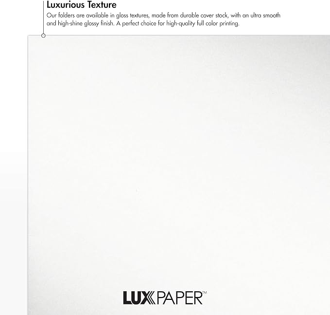 LUXPaper 9" x 12" Presentation Folders | Two Pocket | White Gloss | 14pt. Cover - Image 5