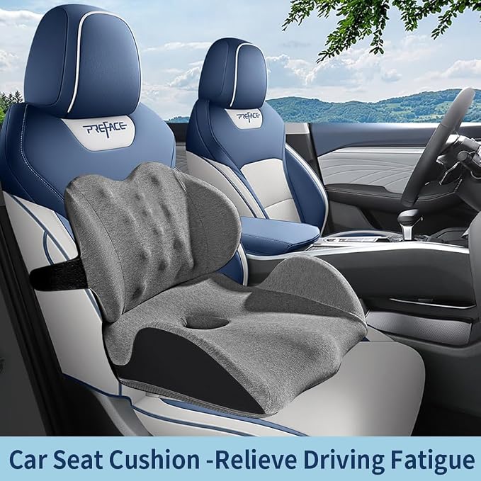 X Large Memory Foam Seat Cushion Lumbar Support Pillow - Image 4