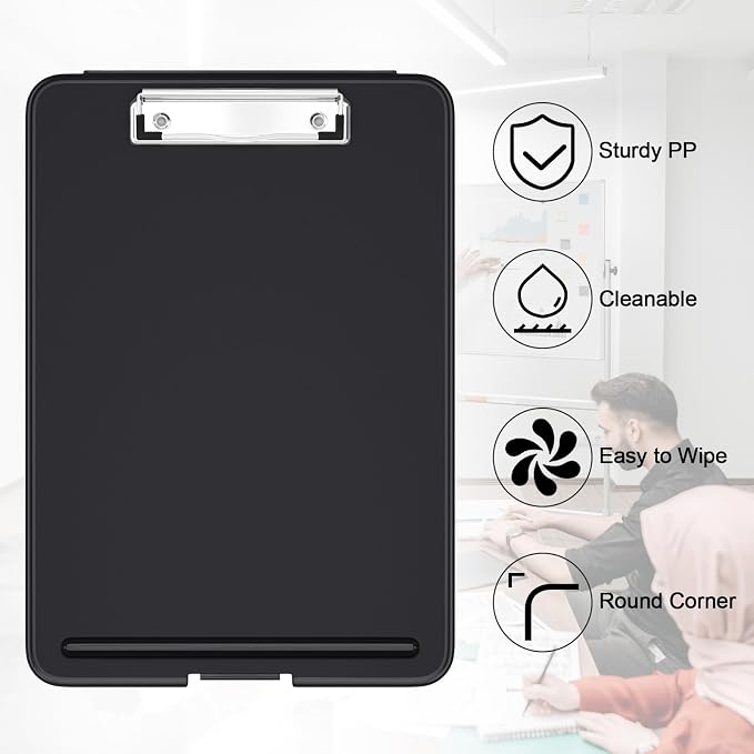 Hongri Clipboard with Storage, 8.5 x 11 Clip Board Foldable, Size 13.4 x 9.4 X - Image 5