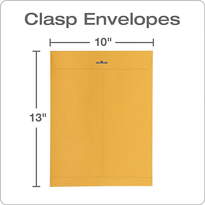 Quality Park 10 x 13 Clasp Envelopes, Moisture-Activated Adhesive - Image 2