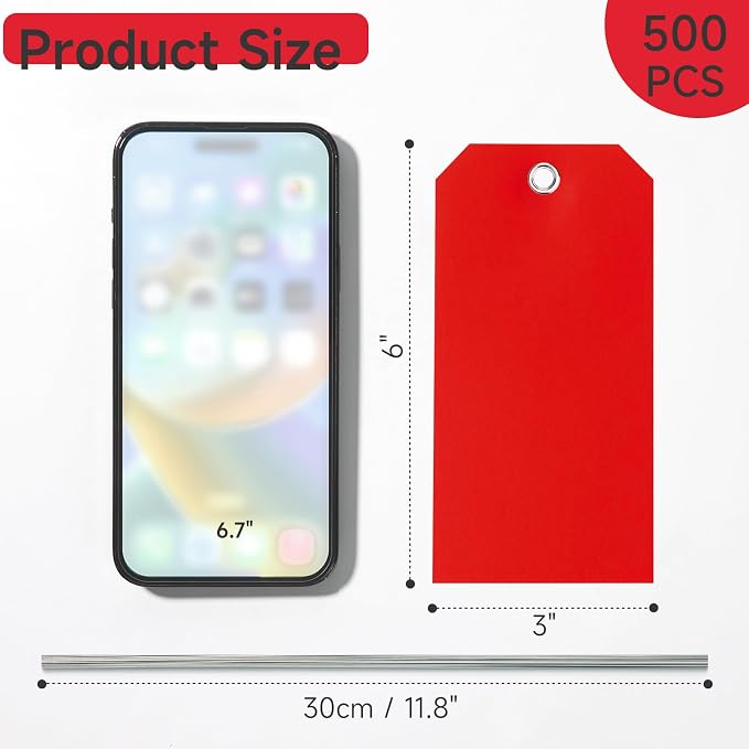 500 Plastic Shipping Tags with Wire - Image 2