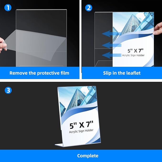 6 Pack Slanted Back Acrylic Sign Holders 5x7 - Image 4