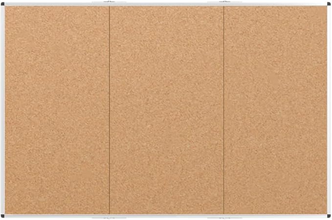 VIZ-PRO 96" x 48" Large Cork Bulletin Board, Foldable & Wall-Mounted Notice Pin Board with Silver Aluminum Frame, for School Home Office - 8' x 4' Corkboard-DeskLoop Office