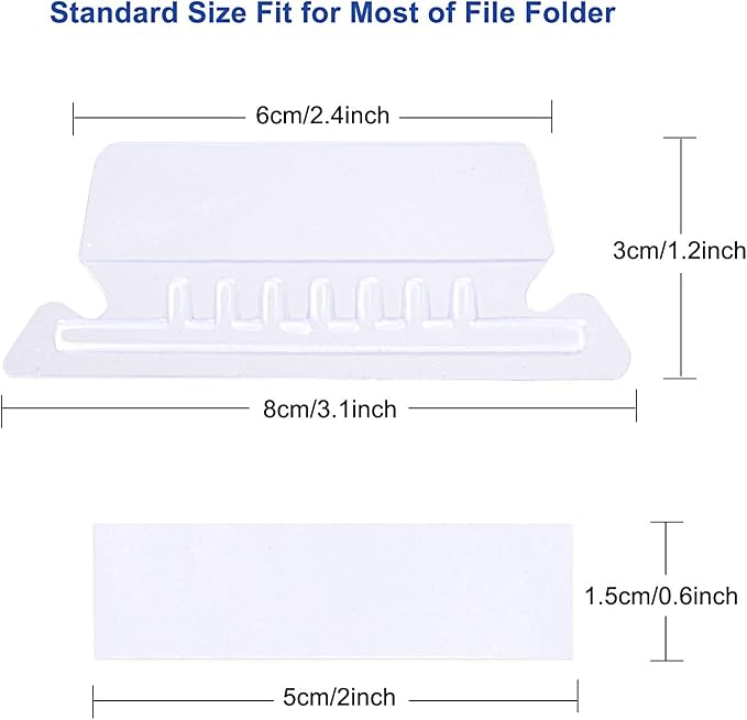 hupos File Folder Tabs, 100+200 Sets Hanging File Folder Tabs - Image 2