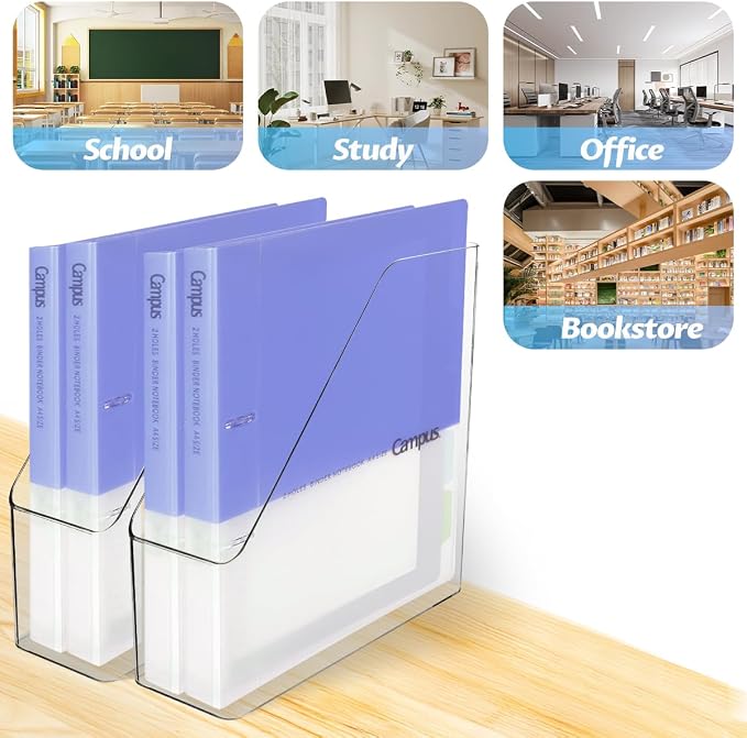 4Pcs Clear Acrylic Magazine File Holder, Plastic Vertical File Folder Storage - Image 5