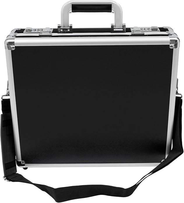 Locking Briefcase, Metal Briefcase w/Strap, Hard Aluminum Carrying Case by Unknown