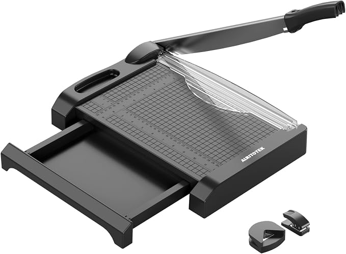 ALRITOTEK 3 in 1 Heavy Duty Paper Cutter, 12 inch Guillotine Paper Trimmer by ALRITOTEK