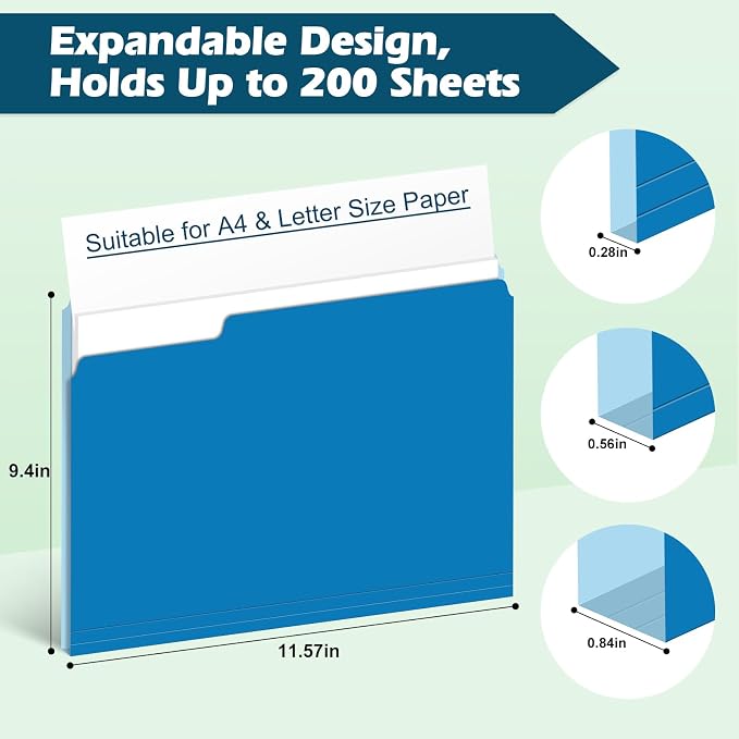120 Pack Two-Tone Color File Folders, Bulk Letter Size Folders - Image 5