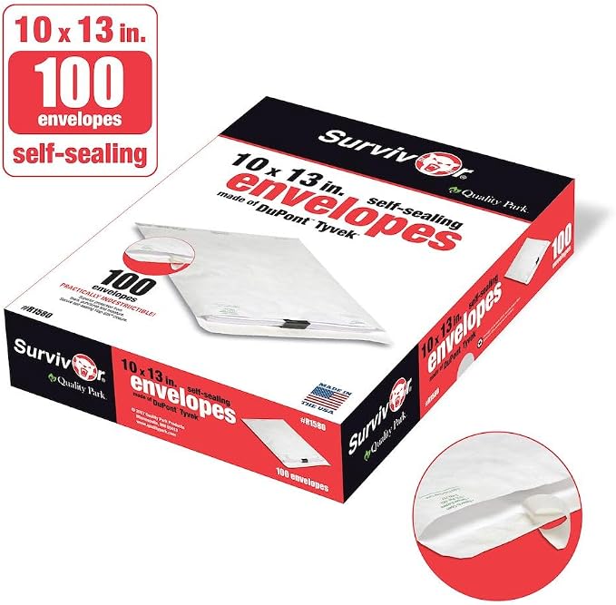 Quality Park Tyvek Envelopes, Large 10x13 Mailers, Easy-to-Open Tamper Evident - Image 3