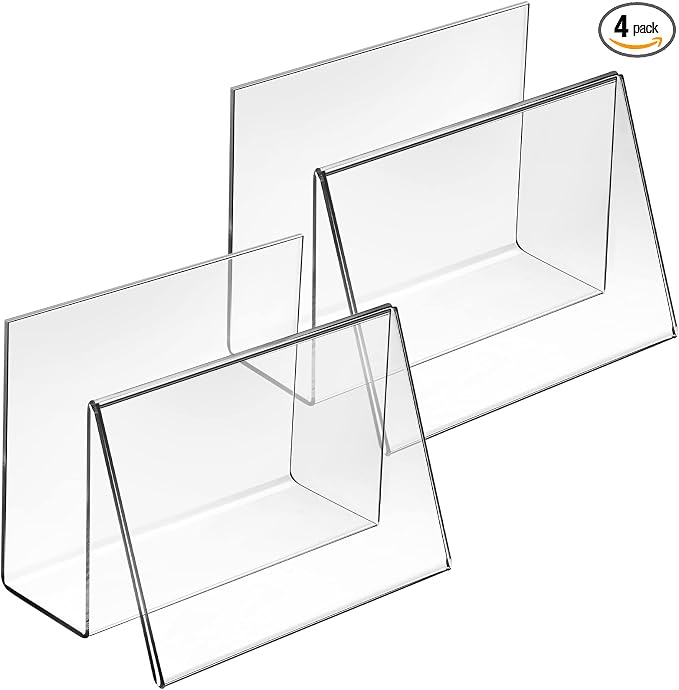 Vicenpal 4 Pcs Clear Acrylic Postcard Holder Business Card Holder Greeting Card by Vicenpal