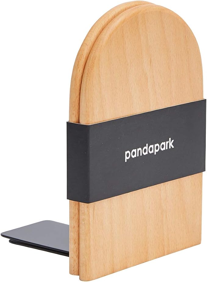 Pandapark Wood Bookends, Non-Skid Bookend - Image 5