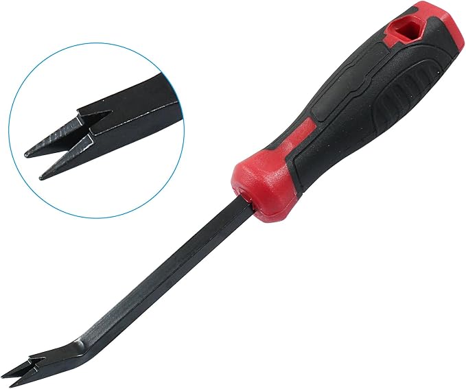 Black & Red Heavy Duty Staple Puller Tool, Double Pronged Head Nail Remover - Image 5