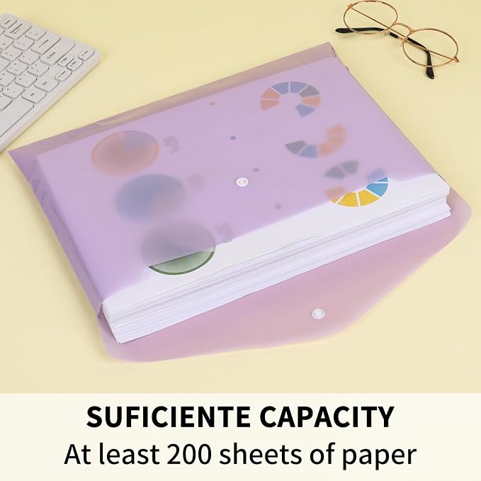 EOOUT 48pcs Plastic Envelopes, Plastic Folders - Image 3