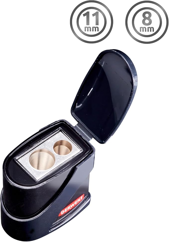Derwent Twin Hole Pencil Sharpener, 11.5mm & 8.25mm - Image 4