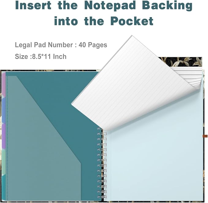 Hongri Clipboard Folio with Refillable Lined Notepad, 8.5 x 11 Folders with - Image 5