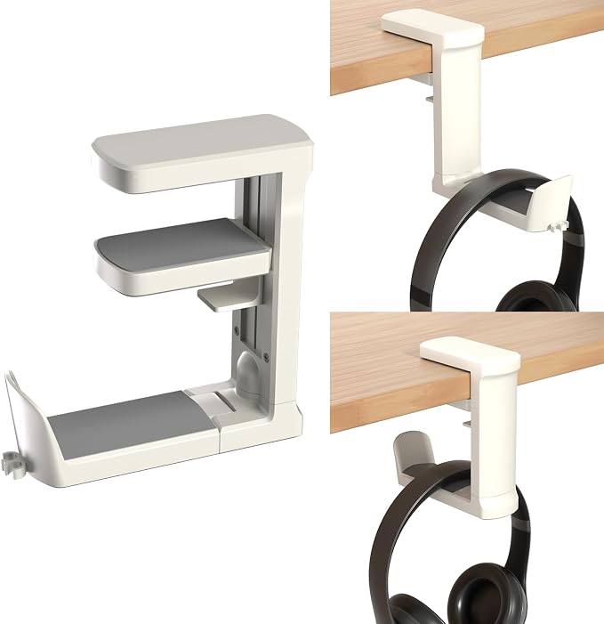Headphone Hook - Adjustable Clamp-on Headphone Holder, Under Desk Gaming by Unknown