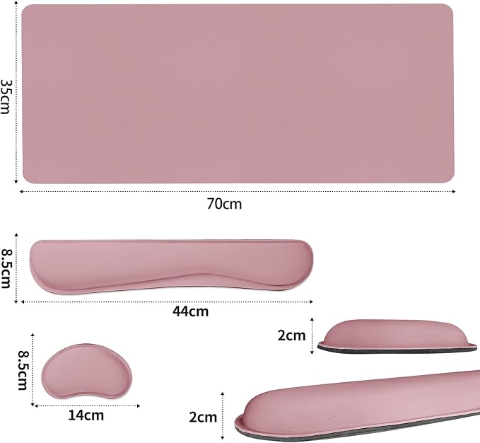 Mouse Pad and Keyboard Wrist Rest, 3-in-1 Keyboard and Mouse Pad Set, Ergonomic - Image 2