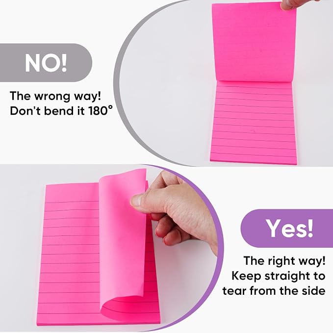 Lined Sticky Notes 4x6 in, Large Note Pads - Image 5