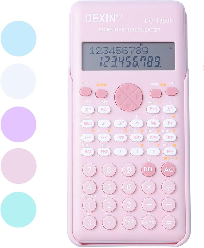 Scientific Calculators for Students, 240 Functions 2-Line Standard Scientific Calculator, Cute School Office Supplies，Math Calculator for School (Pink)-DeskLoop Office