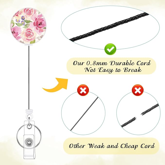 BESARME 3 Pack Badge Reels Retractable Badge Clip - Image 4