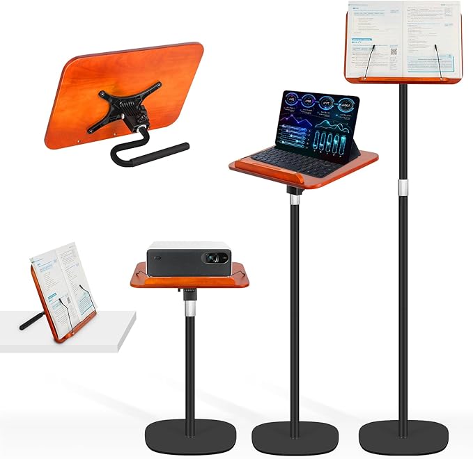 2-in-1 Floor Standing Book Stand, Foldable Book Holder by HOME