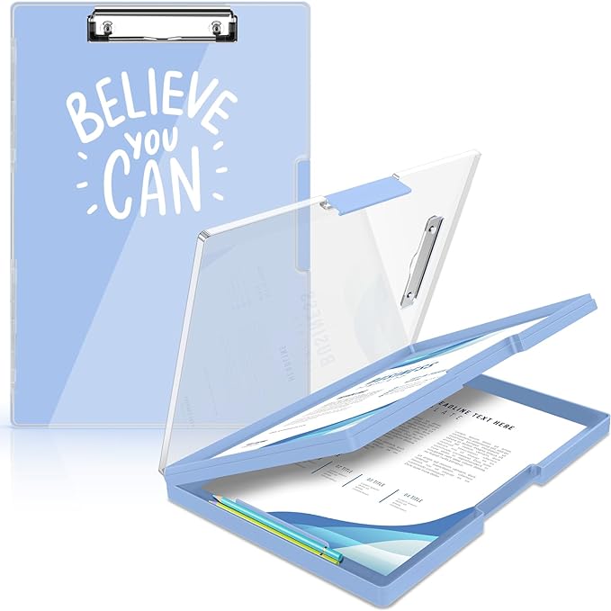 Sooez Clipboard with Storage, Heavy Duty Cleaview Clip Boards 8.5x11 with Dual by Sooez