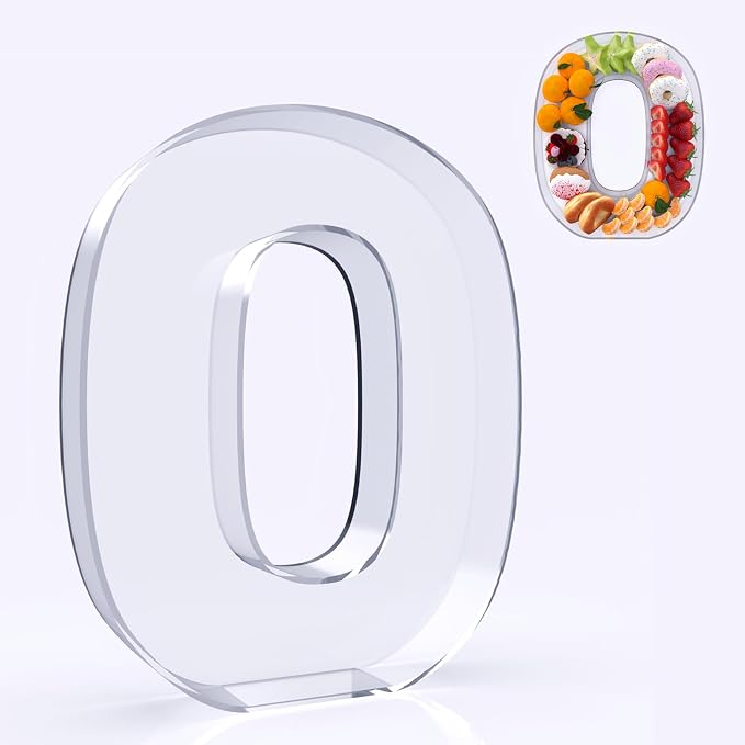 11" Acrylic Letter Charcuterie Box, Reusable Fillable Alphabet Number Shaped by RUFHVTY