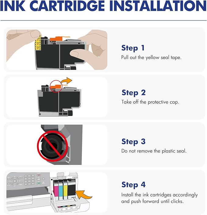 Cool Toner LC406XL LC406 Ink Cartridges for Brother Printer MFC-J4335DW MFC-J5855DW LC 406 XL for MFC-J6555DW MFC-J4535DW MFC-J6955DW MFC-J4345DW MFC-J5955DW HL-JF1 5 Pack-2Black Cyan Magenta Yellow-DeskLoop Office