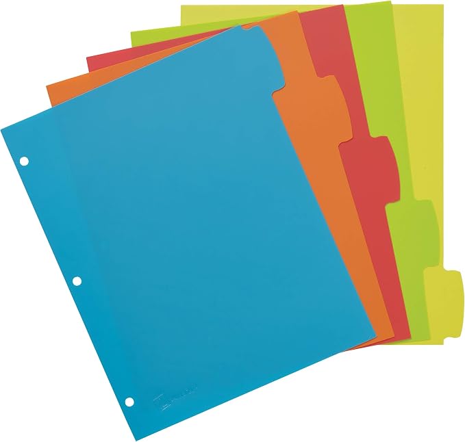 Avery Big Tab Write & Erase Durable Plastic Dividers, 5-Tab Set, 3 Sets - Image 6