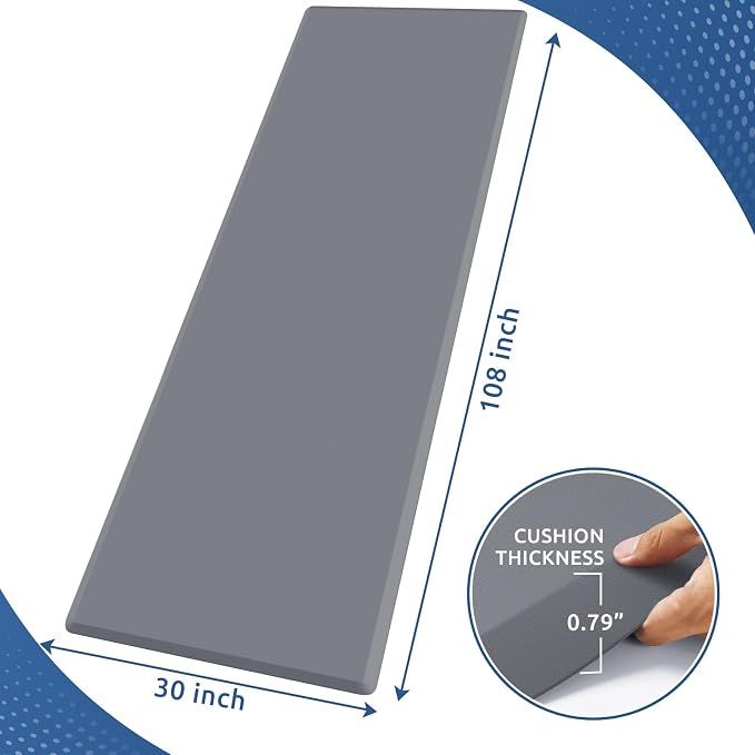 KitchenClouds Kitchen Mat Cushioned Anti Fatigue Rug 30"x108" Water Resistant - Image 2