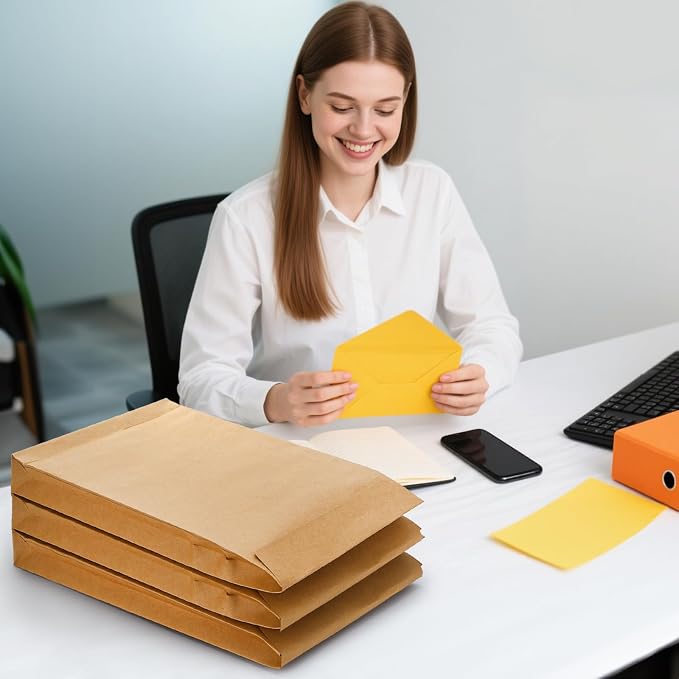 50 Pack 13.2" x 9.4" Expandable Envelope, Large Kraft Catalog Envelopes - Image 8