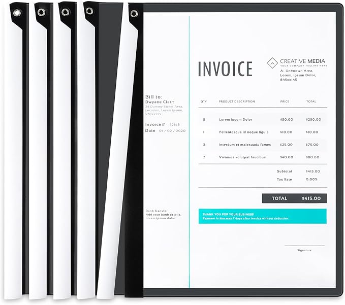Clear Report Covers with Swing Clip, 5 Pack, 30 Sheet Capacity A4 Size File by Jutieuo