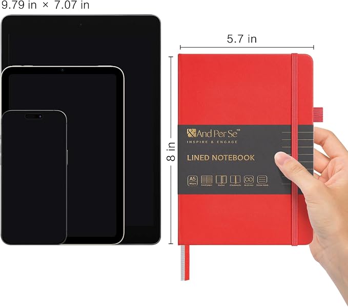 &And Per Se Lined Journal Notebook, 160 Pages, A5 5.7 x 8 inches College Ruled - Image 3