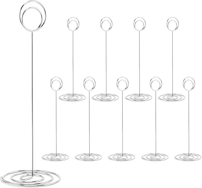 Hoewina 10Pcs Place Card Holder, Table Number Holders, Wire Picture Holder by Hoewina