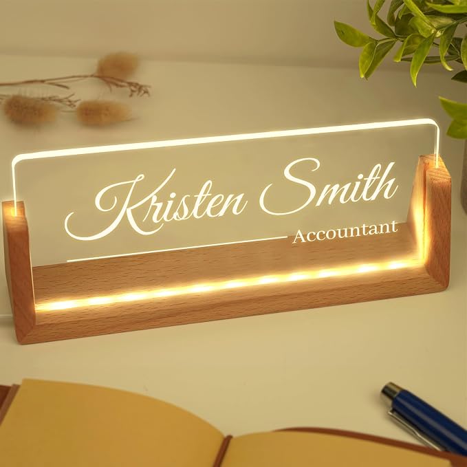 Custom Name Plate for Desk, Personalized Light Up Acrylic Desk Name Plate - Image 8