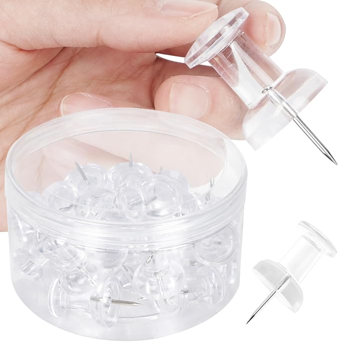 30 PCS Jumbo Push Pins for Bulletin Board, Large Thumb Tacks for Wall, 1.81 Inch by DANRONG