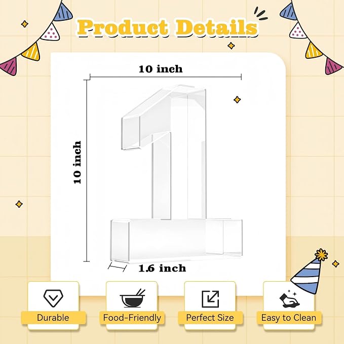 Ledido 10’’ Acrylic Number Charcuterie Board Box, Reusable Fillable Serving Tray - Image 3