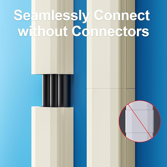 Yecaye TV Cord Hider, 42In Large Cable Hider Beige, Wire Covers - Image 5