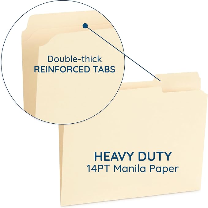100 Blue Summit Supplies Heavy Duty File Folders Letter Size - Image 4