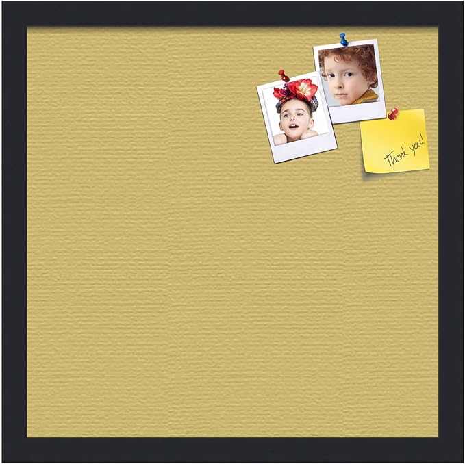 PinPix 16x16 Inch Cork Bulletin Board. This Decorative Framed Pin Board Comes with Honey Pastel Design and a Satin Black Frame. Ideal for Home Office Decor or Message Board (PinPix-1810)-DeskLoop Office