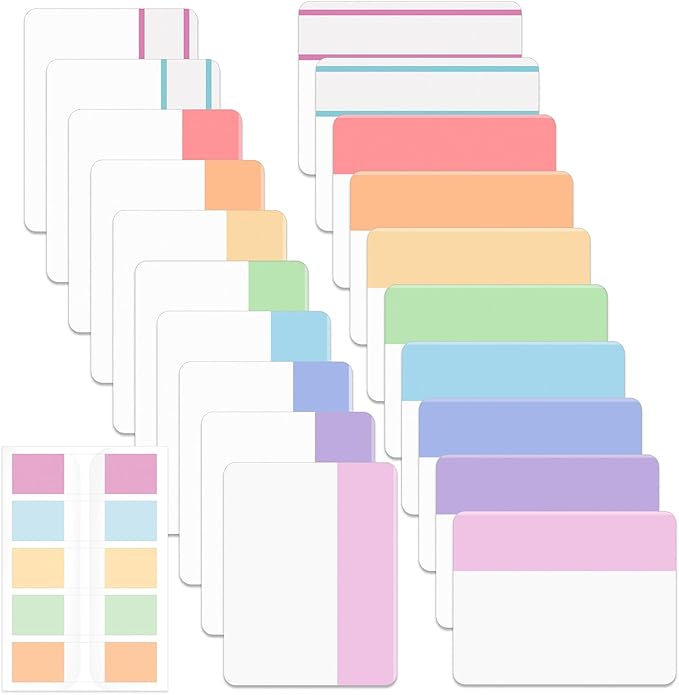 Mr. Pen- Sticky Index Tabs, 500 Pcs, 21 Sets, Colorful Sticky Tabs for Notebooks, Page Markers, Page Tabs for Binders, Page Tabs Sticky Tabs for Books, Notebook Tabs, Back to School Supplies-DeskLoop Office