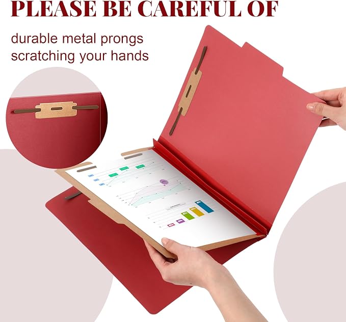 Skyygemm 24 Pcs Classification Folders Letter Size, 1 Divider Pressboard File - Image 3