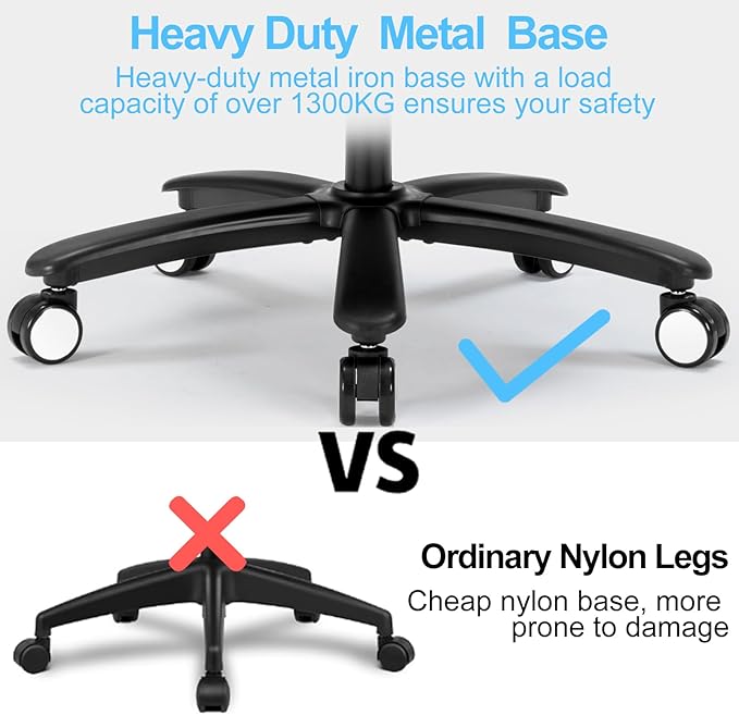 Office Chair, Ergonomic Desk Chair with Adjustable Lumbar Support, High Back Mesh Computer Chair with Heavy Duty Metal Base, Executive Chair for Home Office-DeskLoop Office