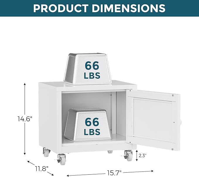 Small Printer Stand with Storage, Home Office Printer Table - Image 4