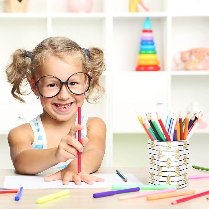 Pen Holder, Pencil Holder for Desk Pineapple Pattern Pencil Cup for Girls Kids - Image 8
