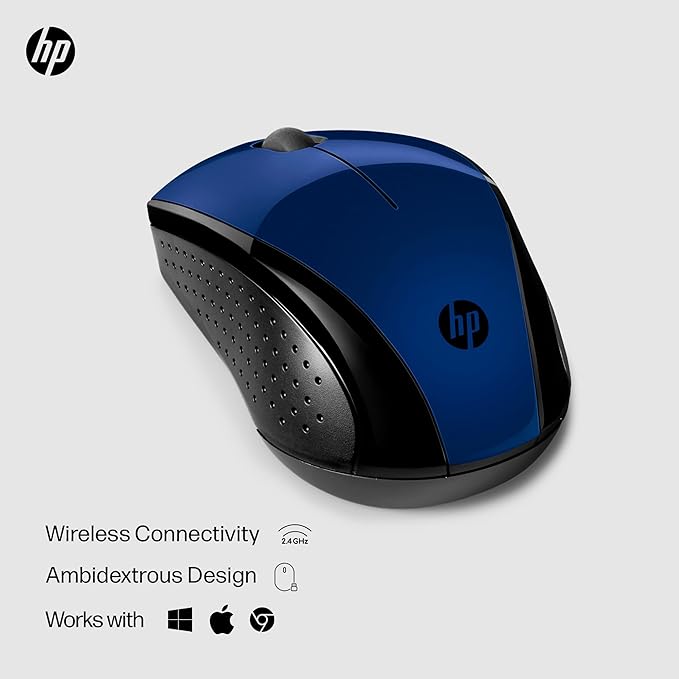 HP X3000 G3 Wireless Mouse - Blue, 15-Month Battery, Side Grips for Control, Travel-Friendly, Blue LED, Powerful 1600 DPI Optical Sensor, Compatible with Wins PC/Laptop, Mac, Chromebook (683N8AA#ABL)-DeskLoop Office