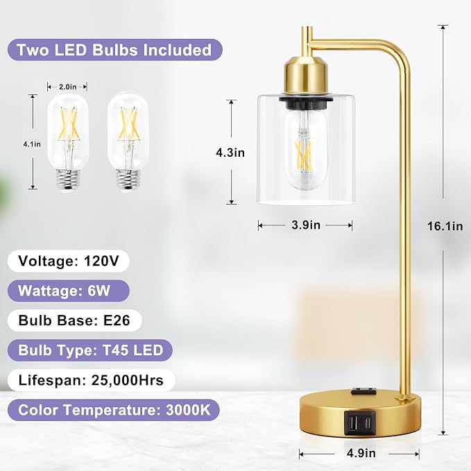Innqoo Industrial Gold Table Lamp - Image 7