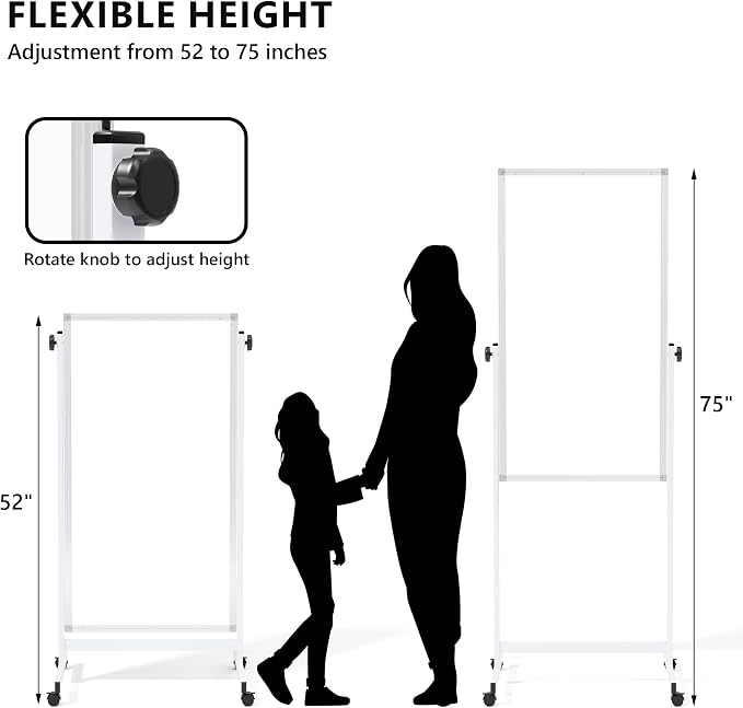 Large Rolling Whiteboard on Wheels - Image 3